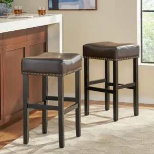 Backless Leather Counter and Bar Stool, Set of 2 - NH635832 bar stool, counter stool