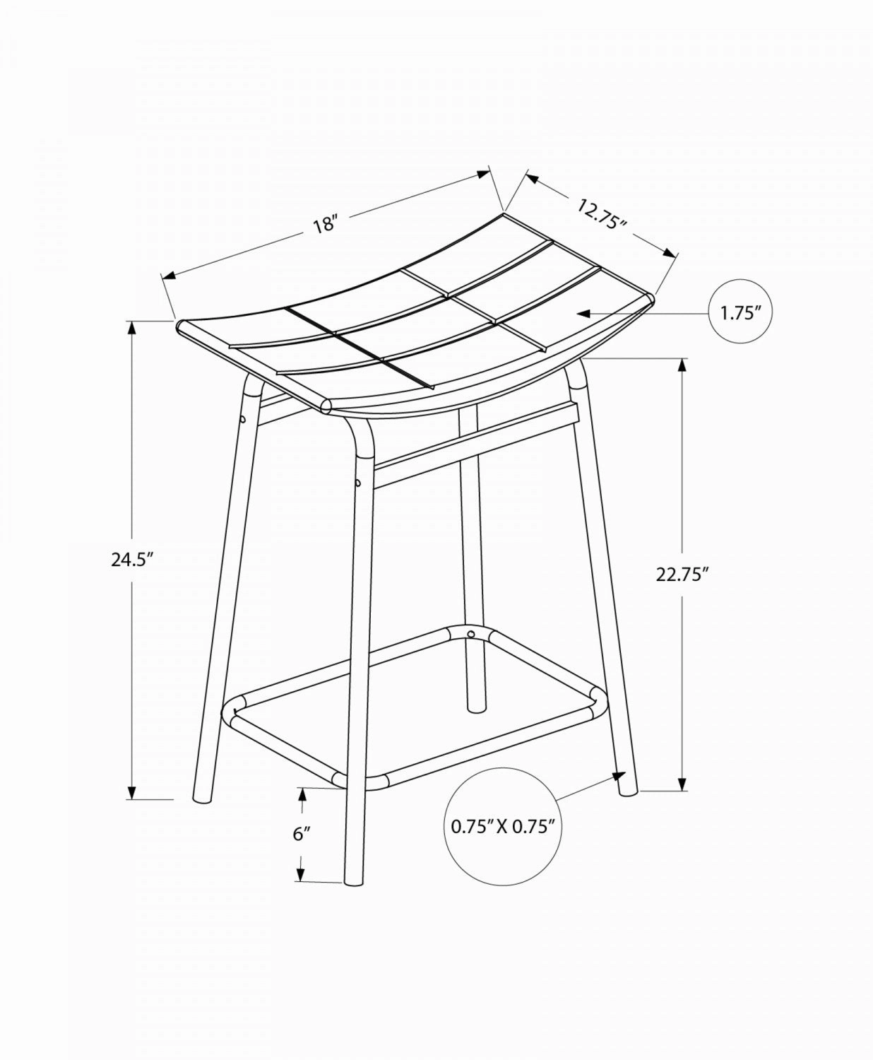 Baffin Counter Stool - Black - Set Of Two