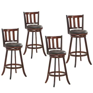 Bar Stools Set of 2 or 4, Counter Height Dining Chair, Fabric Upholstered 360 Degree Swivel kitchen barstool, adjustable bar stool