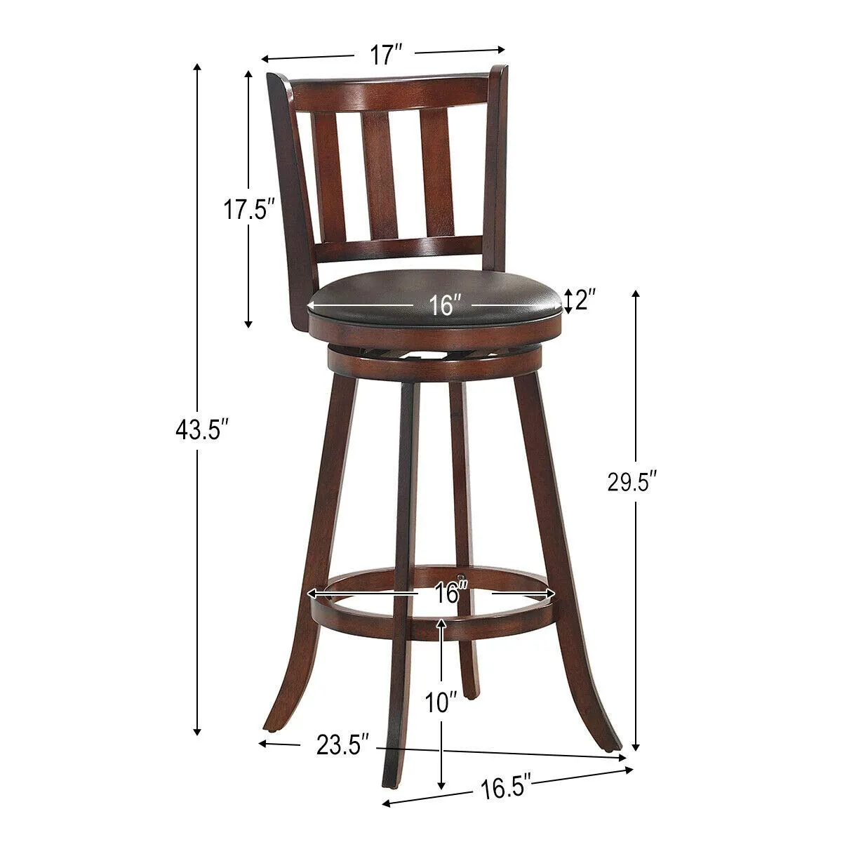 Bar Stools Set of 2 or 4, Counter Height Dining Chair, Fabric Upholstered 360 Degree Swivel