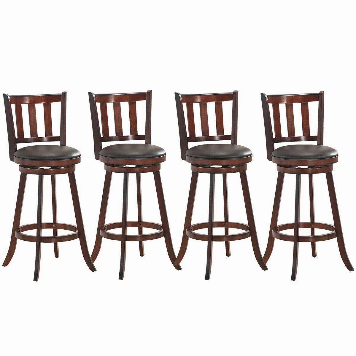 Bar Stools Set of 2 or 4, Counter Height Dining Chair, Fabric Upholstered 360 Degree Swivel