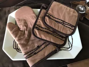 Barbed Wire Pot Holders & Oven Mitt blender, kitchen appliance