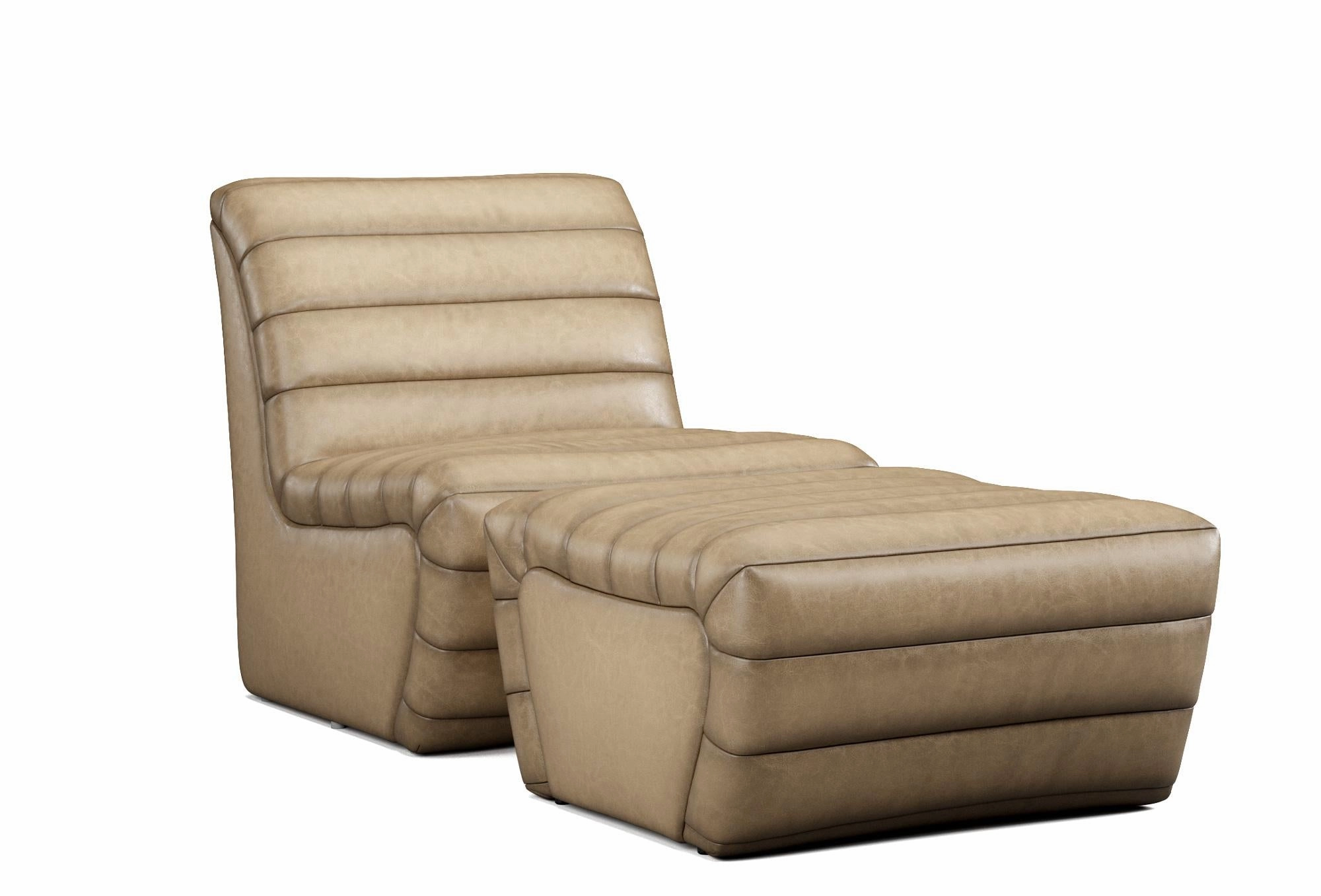 Bardot Sauvage Leather Chair & Ottoman