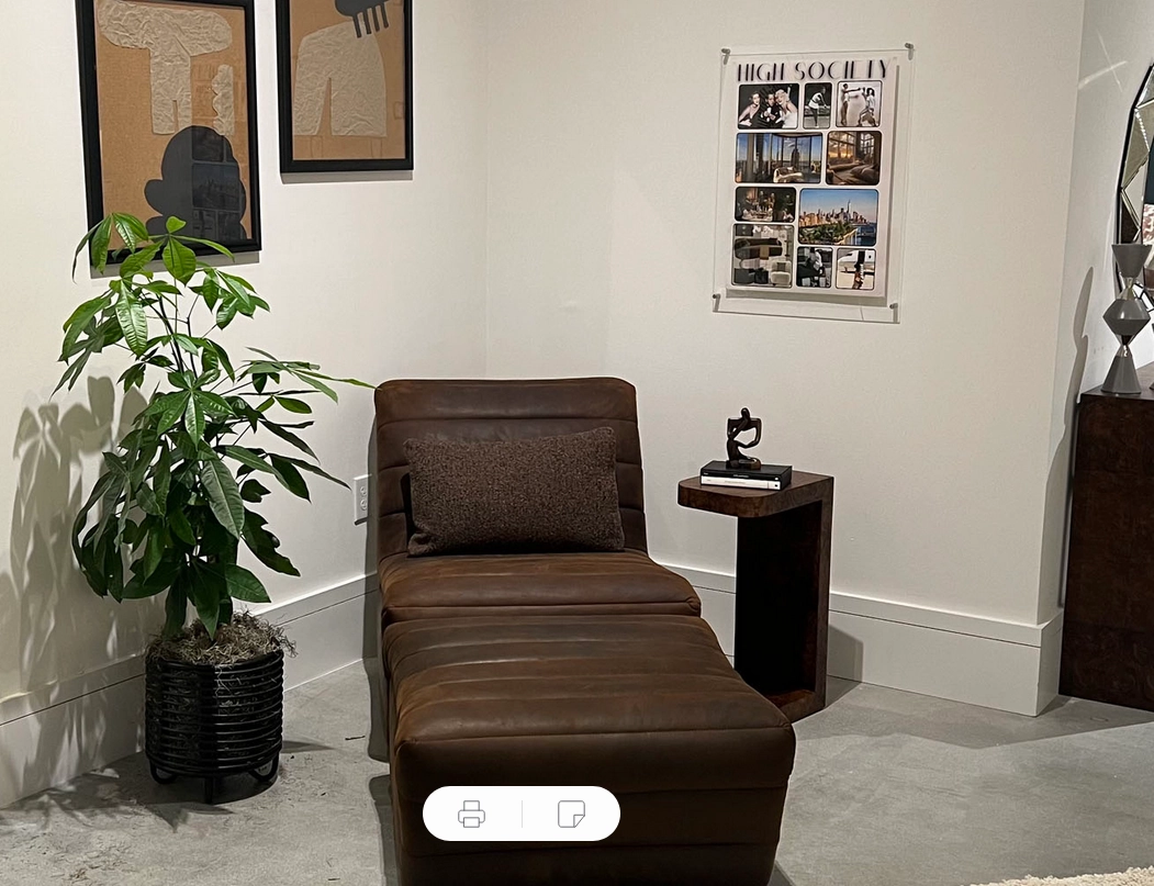 Bardot Sauvage Leather Chair & Ottoman