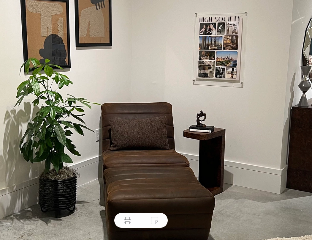 Bardot Sauvage Leather Chair & Ottoman