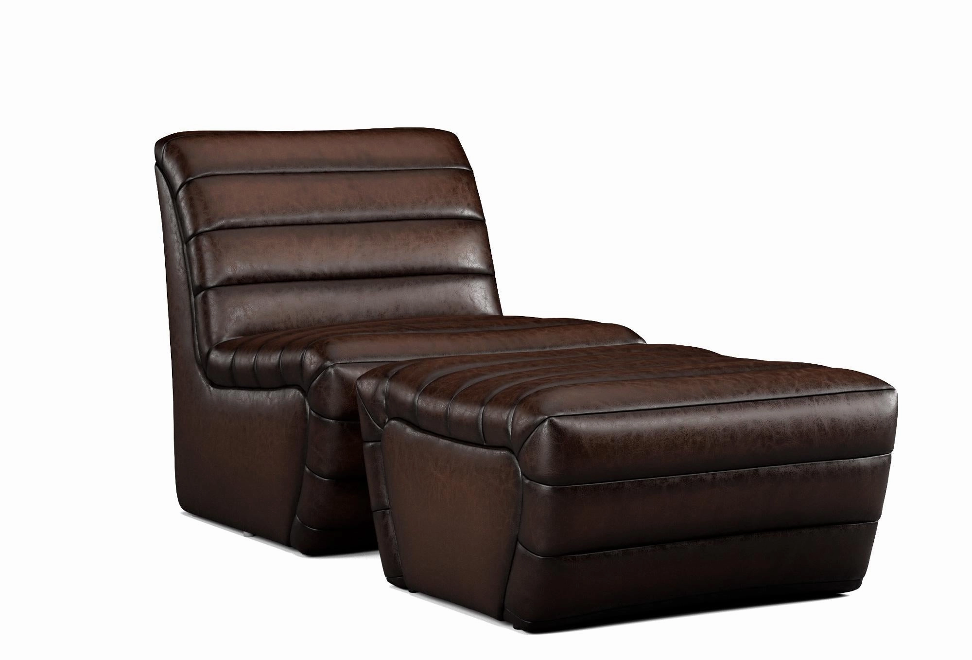 Bardot Sauvage Leather Chair & Ottoman