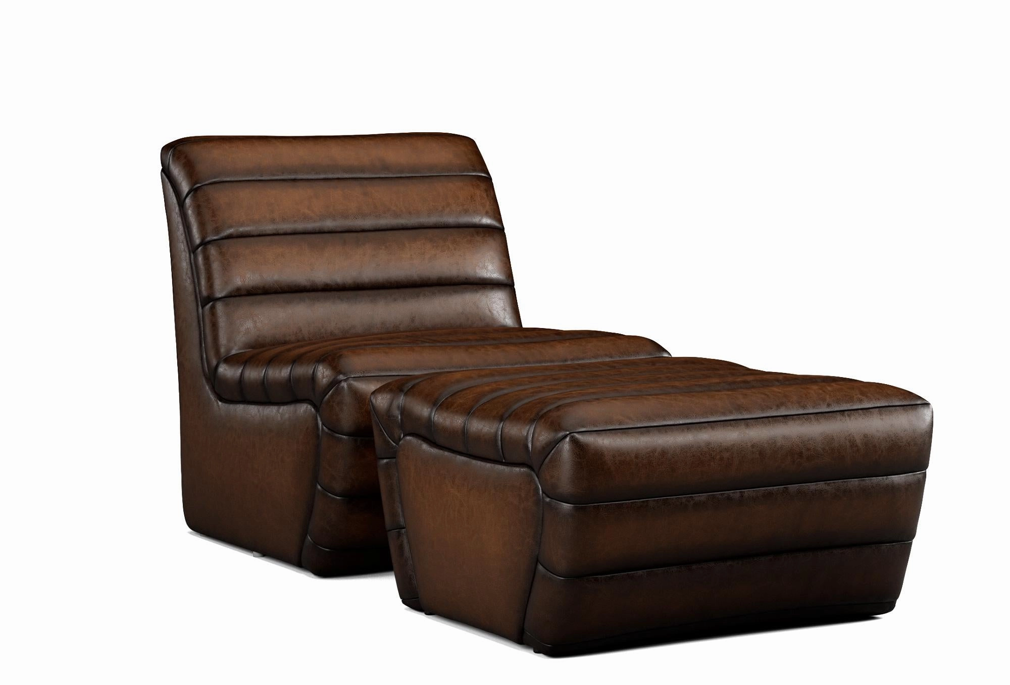 Bardot Sauvage Leather Chair & Ottoman