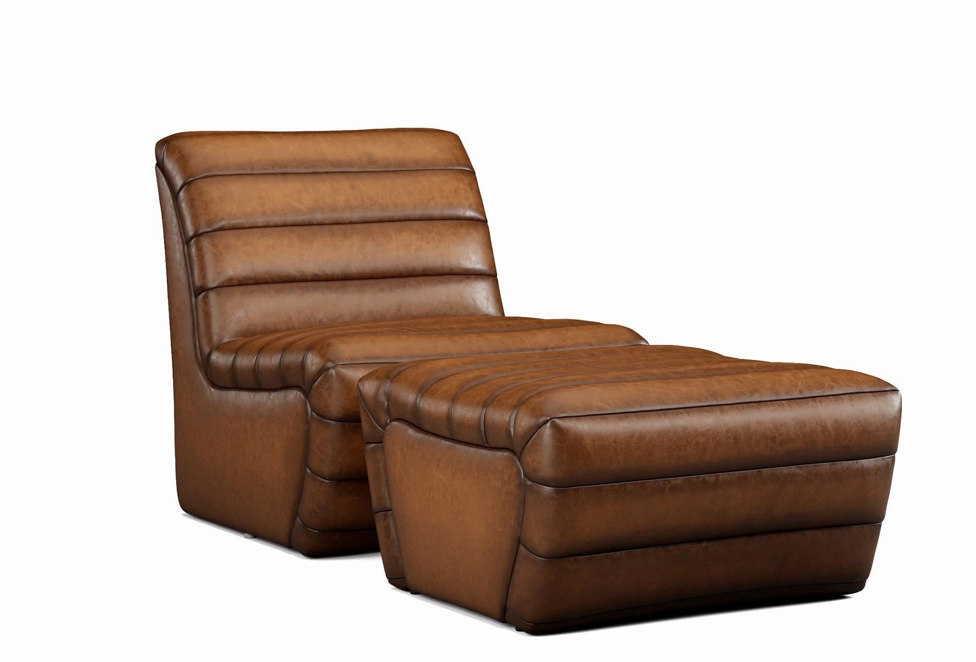 Bardot Sauvage Leather Chair & Ottoman