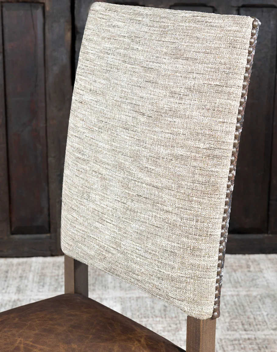 Barley Tweed and Leather Dining Chair