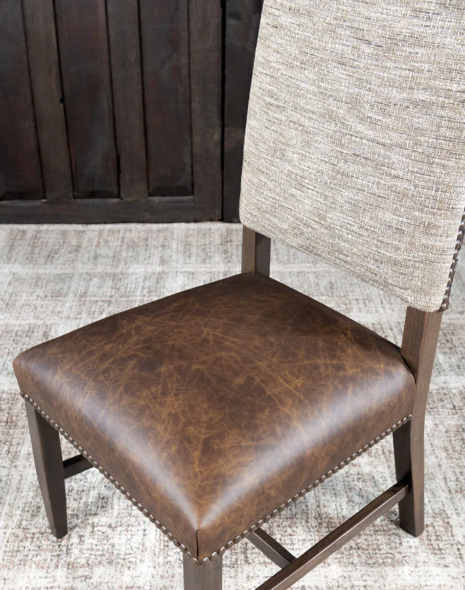 Barley Tweed and Leather Dining Chair