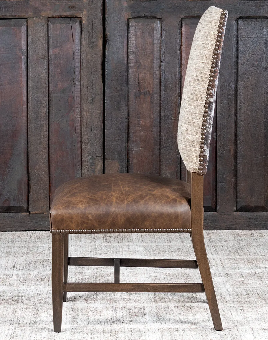Barley Tweed and Leather Dining Chair
