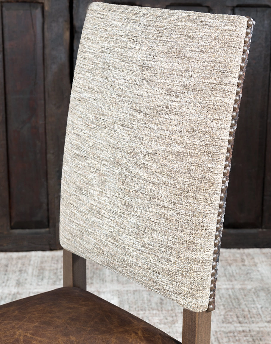 Barley Tweed and Leather Dining Chair