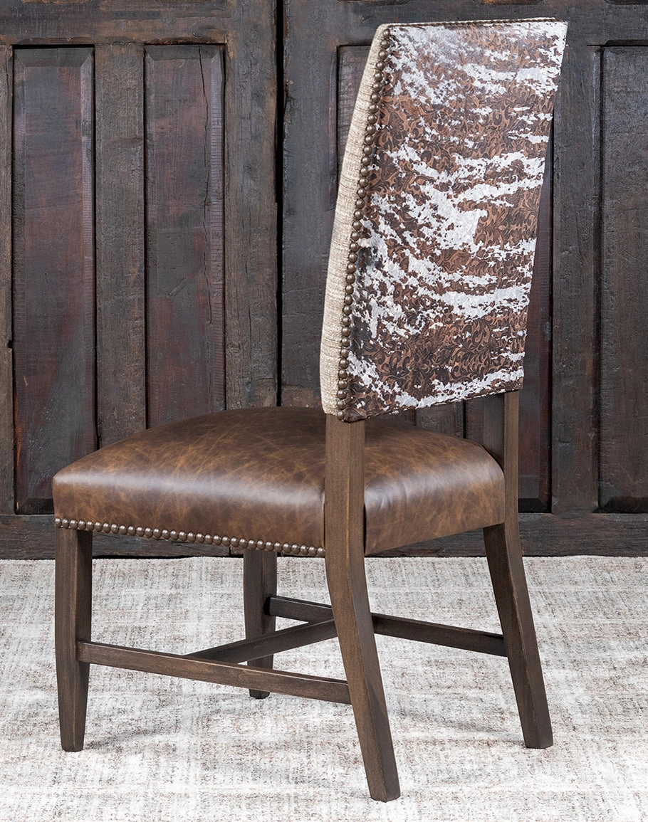 Barley Tweed and Leather Dining Chair
