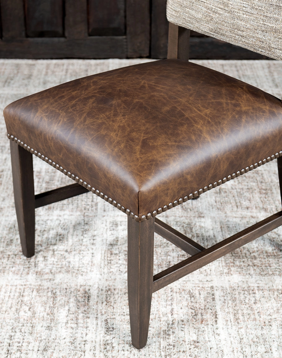 Barley Tweed and Leather Dining Chair