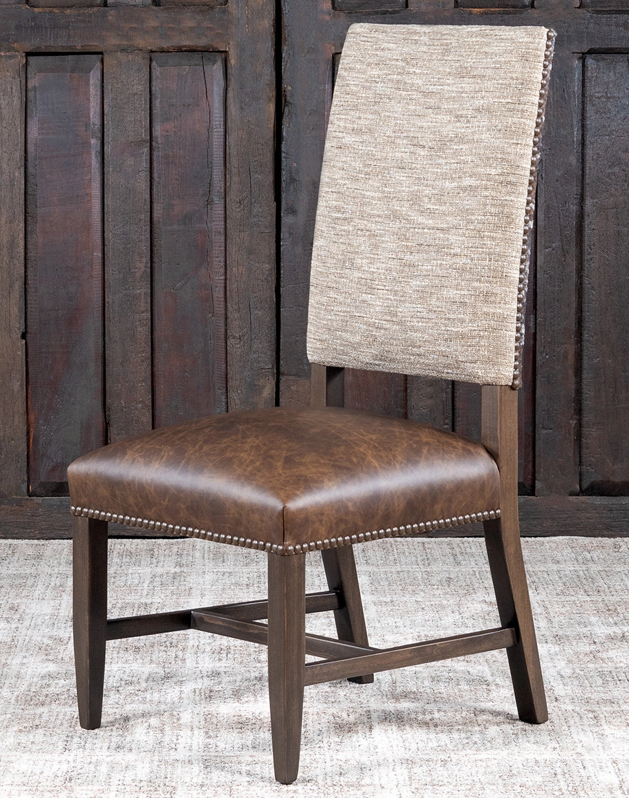 Barley Tweed and Leather Dining Chair