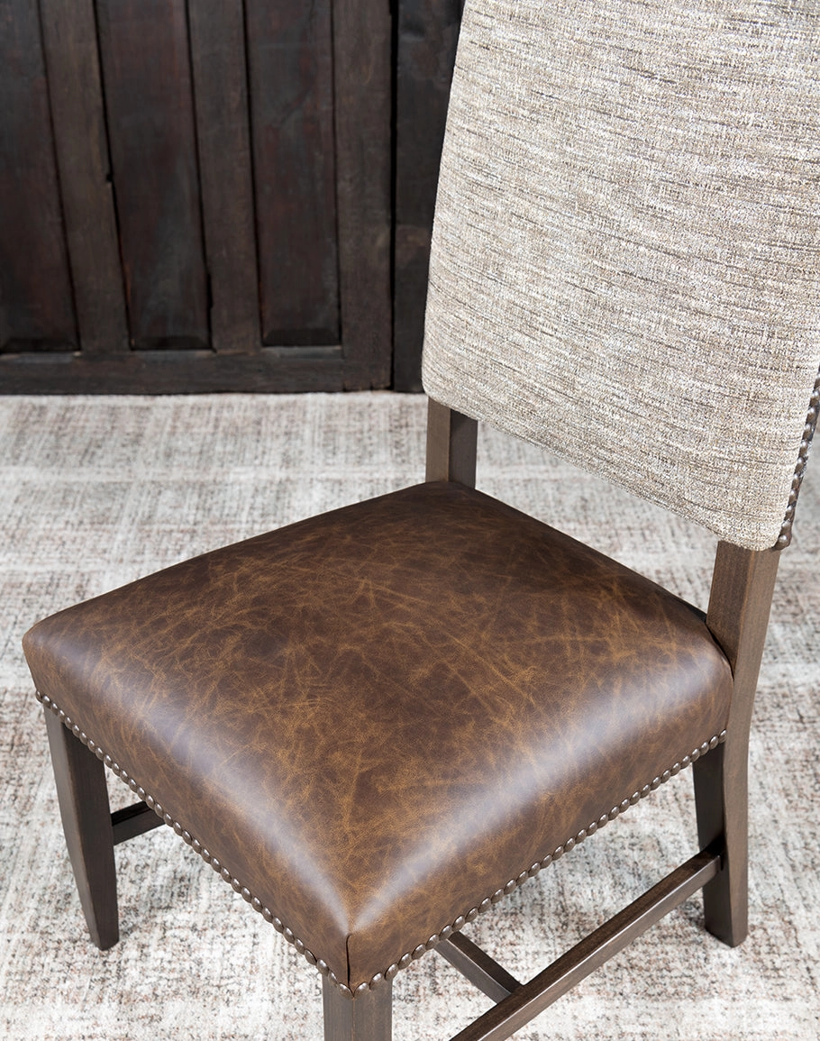 Barley Tweed and Leather Dining Chair