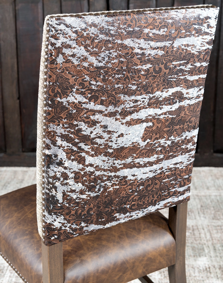 Barley Tweed and Leather Dining Chair