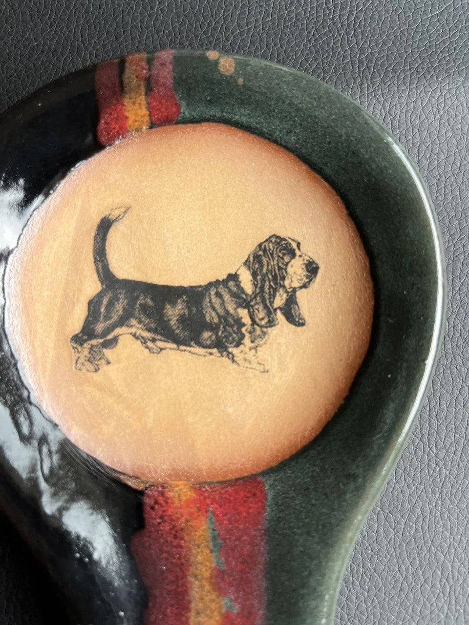 Basset Hound Glazed Spoon Rest