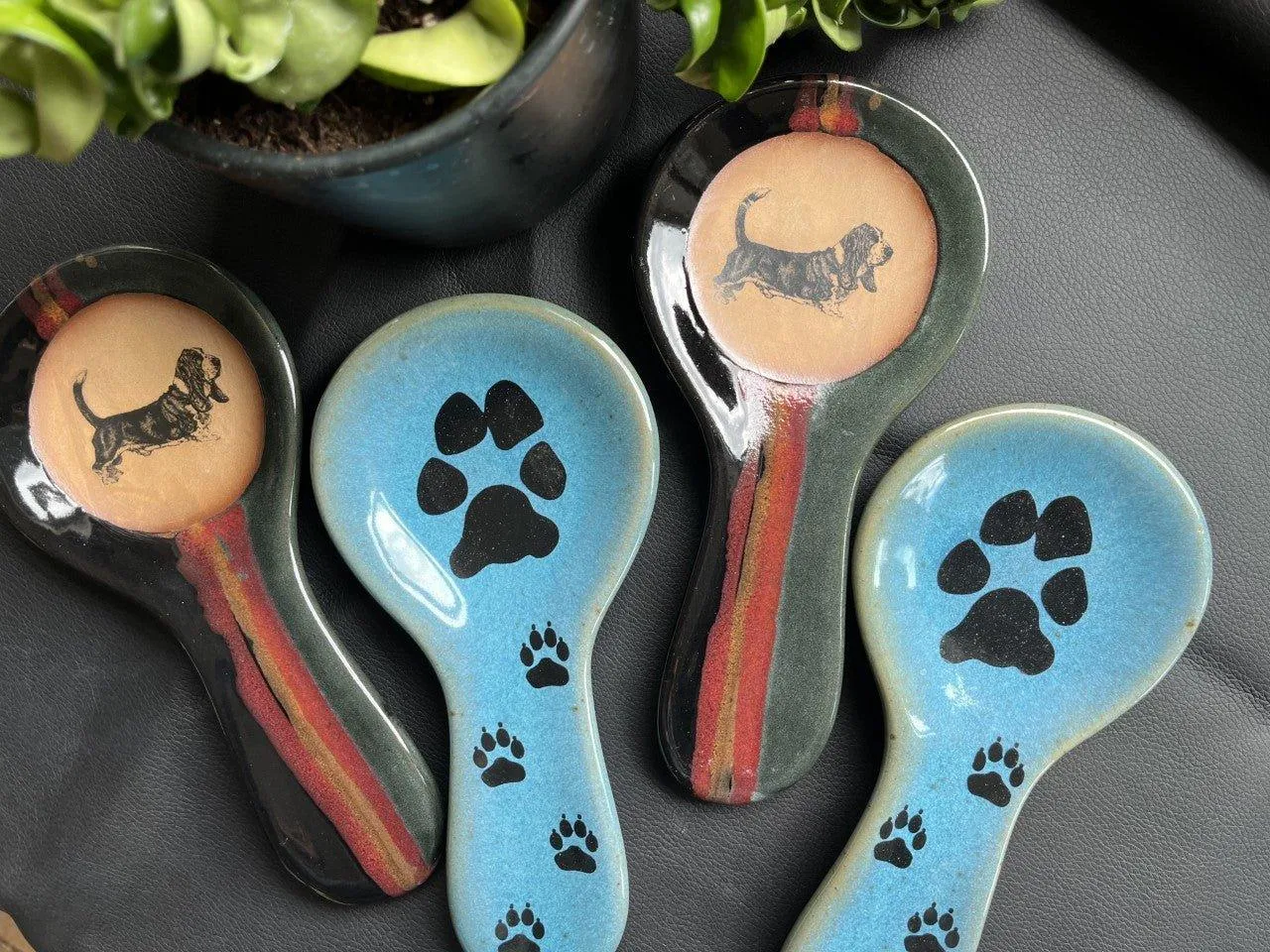 Basset Hound Glazed Spoon Rest