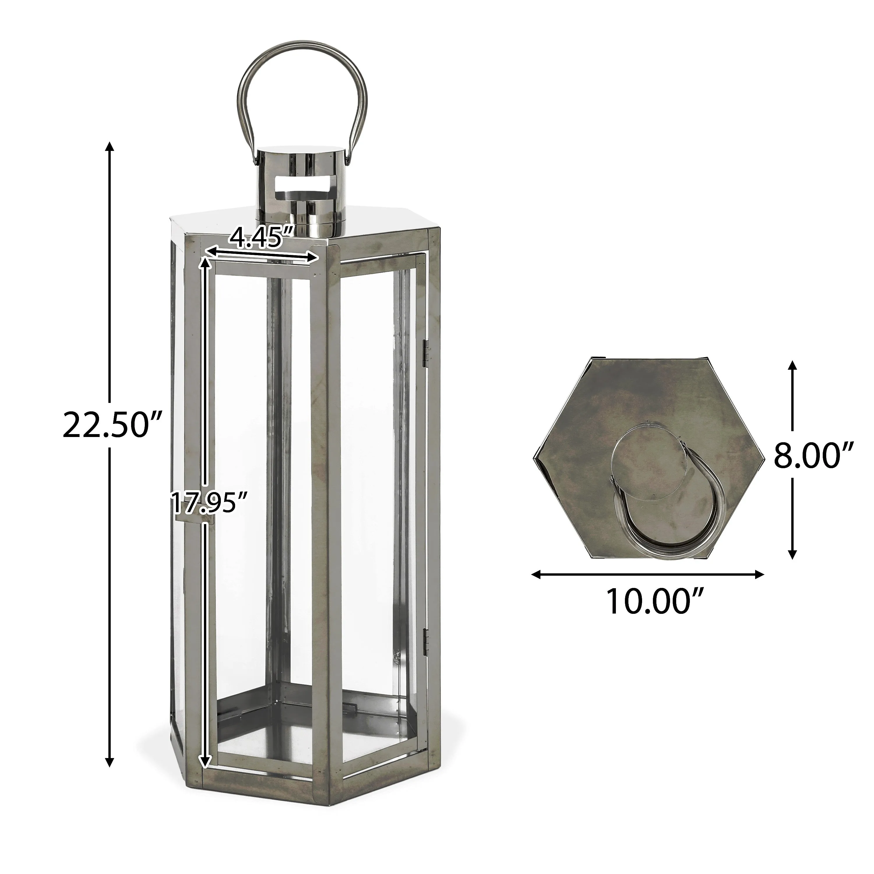 Baton Outdoor 23" Modern Stainless Steel Lantern