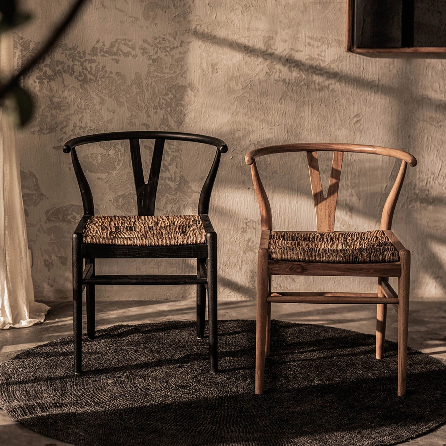 Bayan Caterpillar Twin Chair - Charcoal