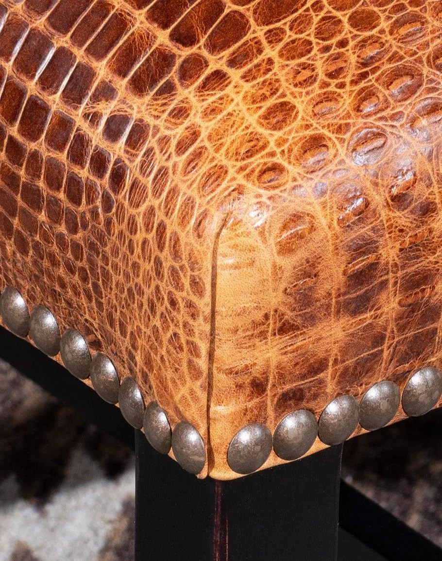 Bayou Croc Embossed Leather Dining Chair