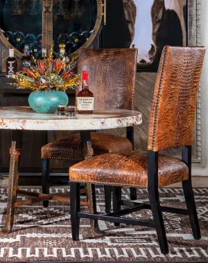 Bayou Croc Embossed Leather Dining Chair gaming chair, computer chair