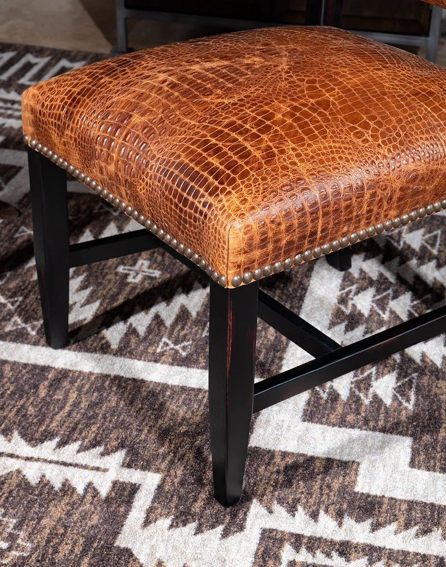 Bayou Croc Embossed Leather Dining Chair