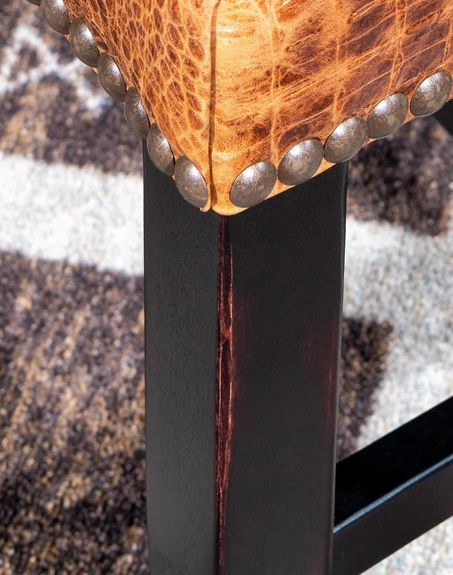 Bayou Croc Embossed Leather Dining Chair