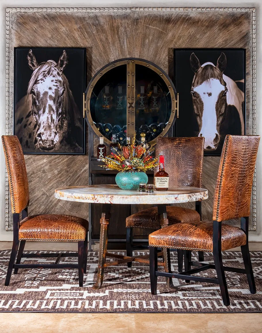 Bayou Croc Embossed Leather Dining Chair