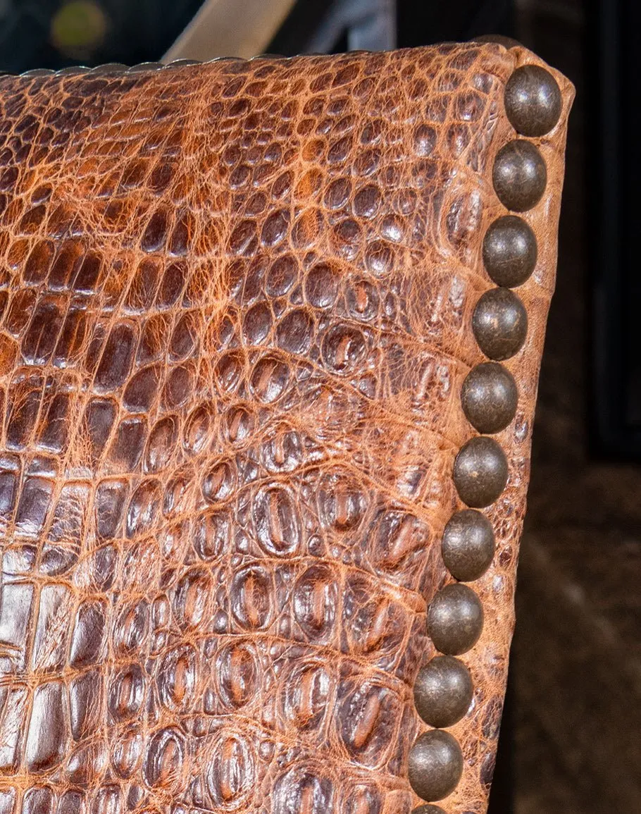 Bayou Croc Embossed Leather Dining Chair