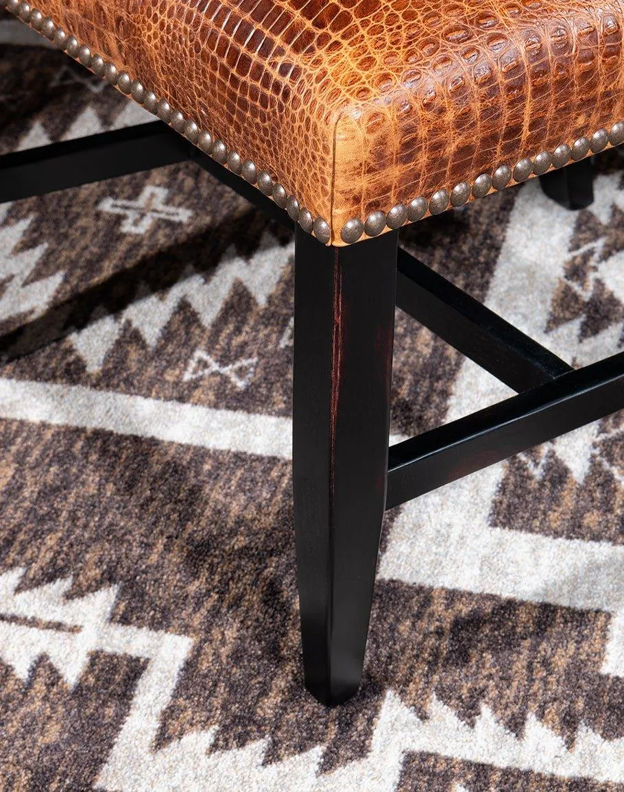 Bayou Croc Embossed Leather Dining Chair