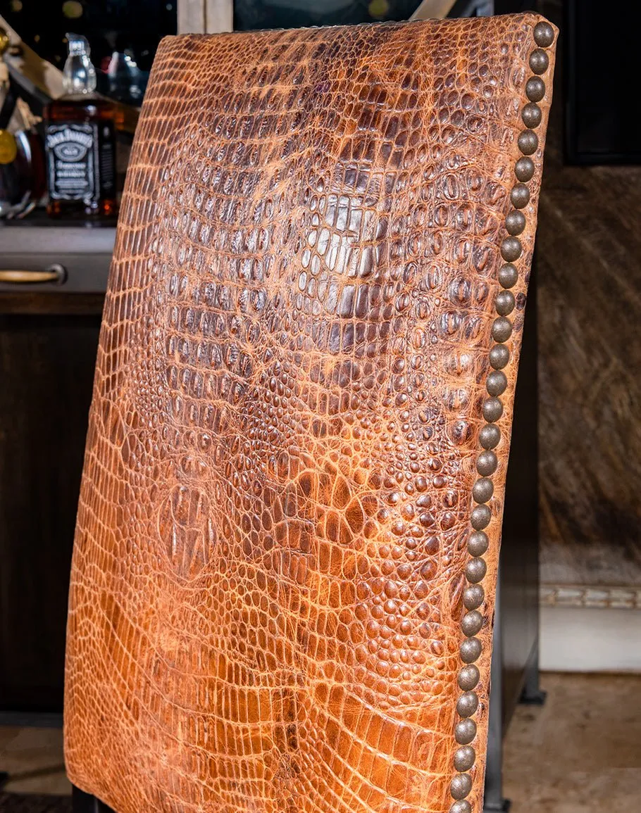 Bayou Croc Embossed Leather Dining Chair
