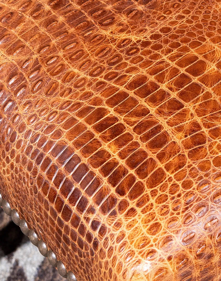 Bayou Croc Embossed Leather Dining Chair