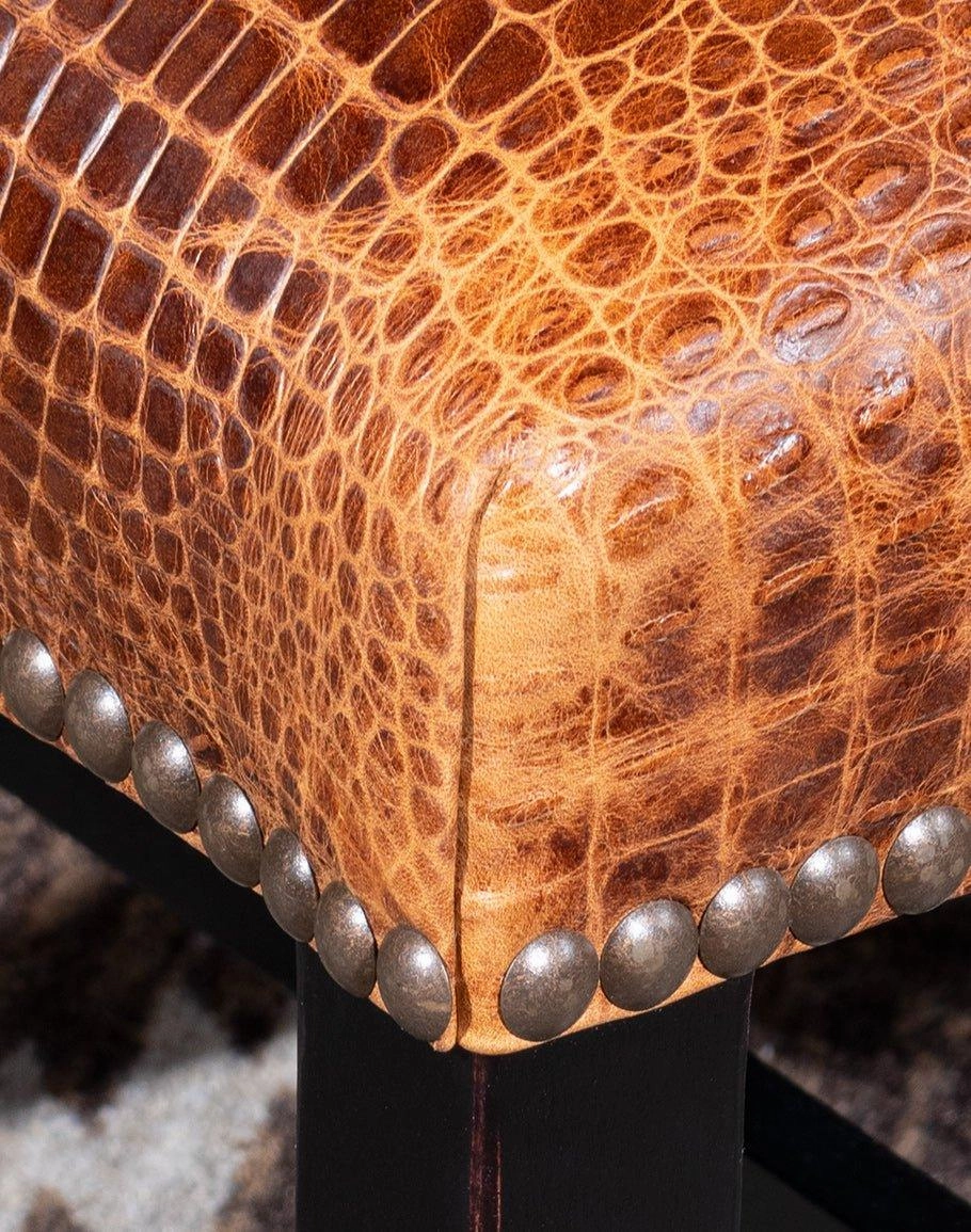 Bayou Croc Embossed Leather Dining Chair