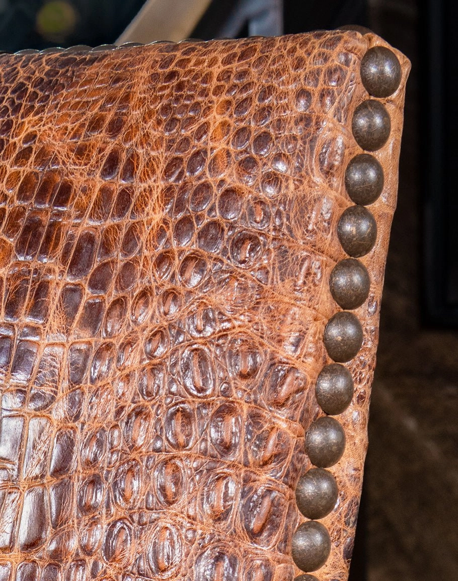 Bayou Croc Embossed Leather Dining Chair