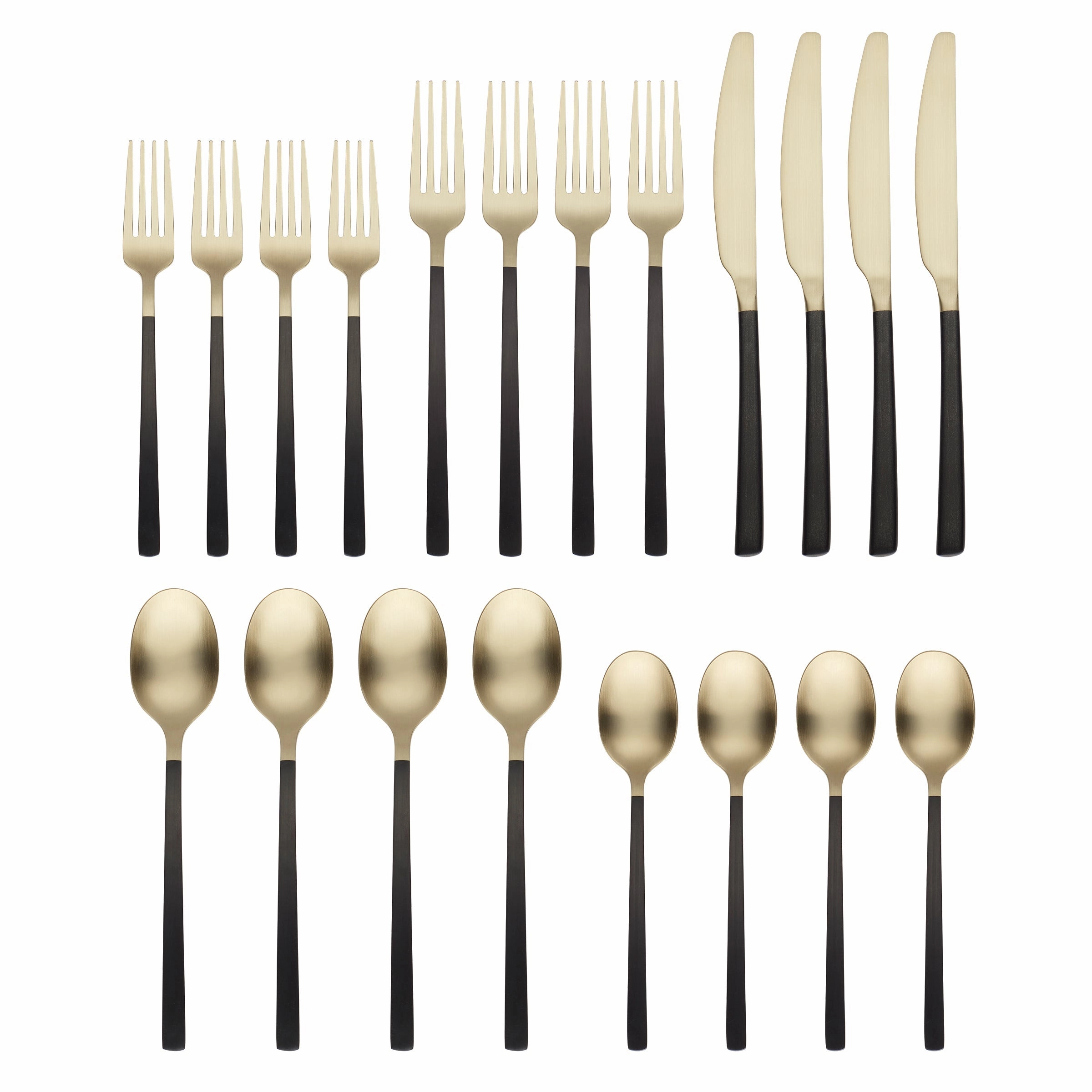 Beacon Black Champagne Satin 20 Piece Flatware Set