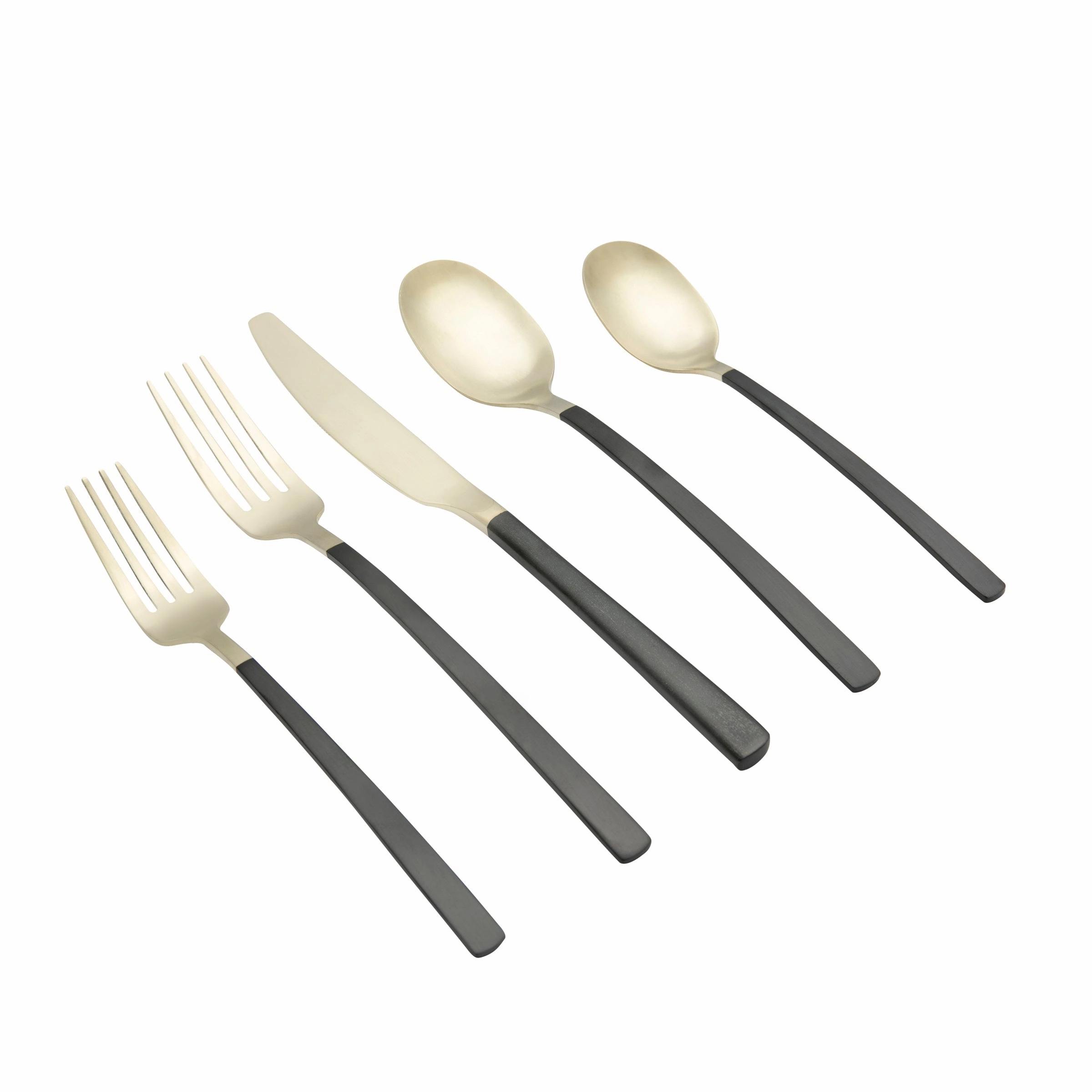 Beacon Black Champagne Satin 20 Piece Flatware Set