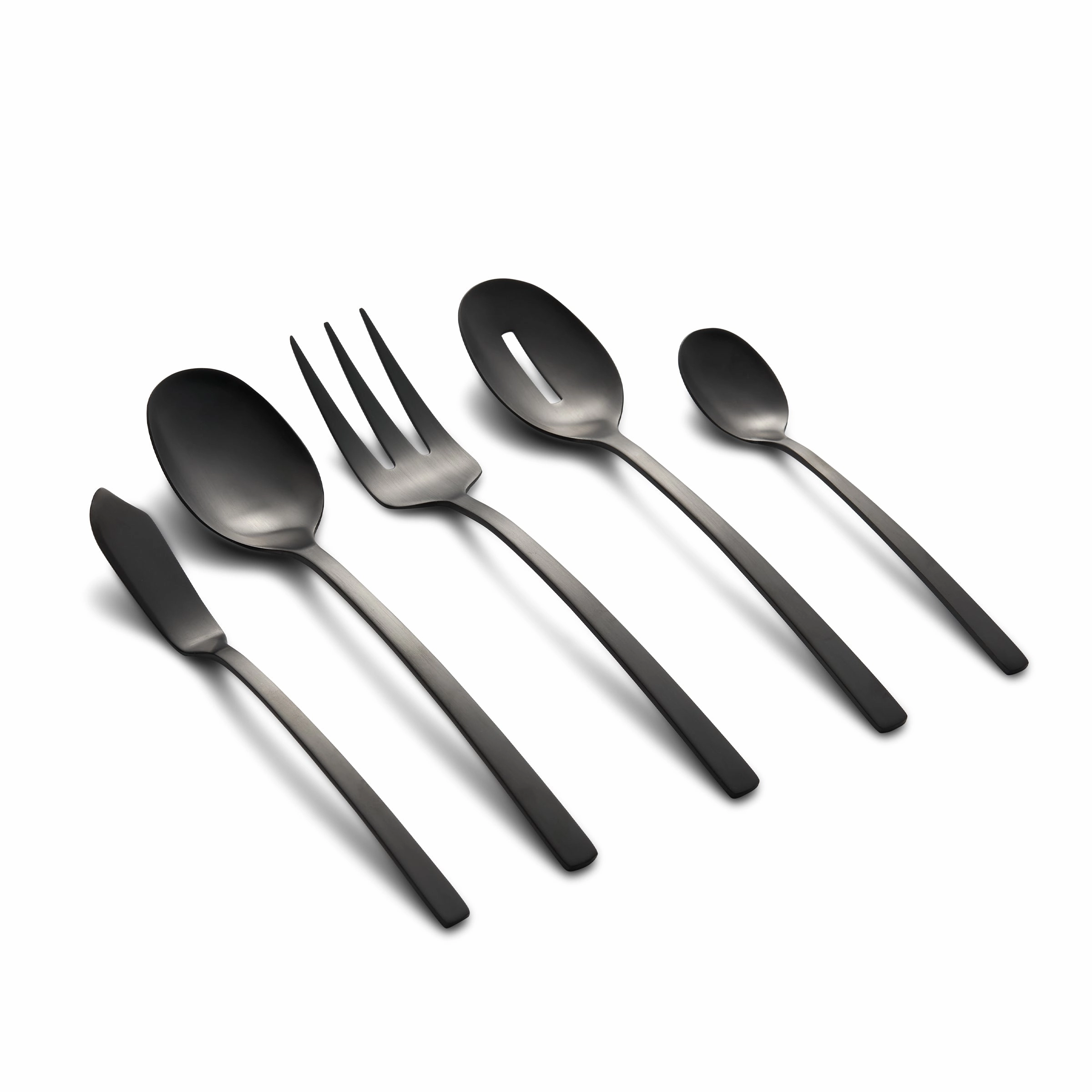 Beacon Black Satin 45 Piece Flatware Set