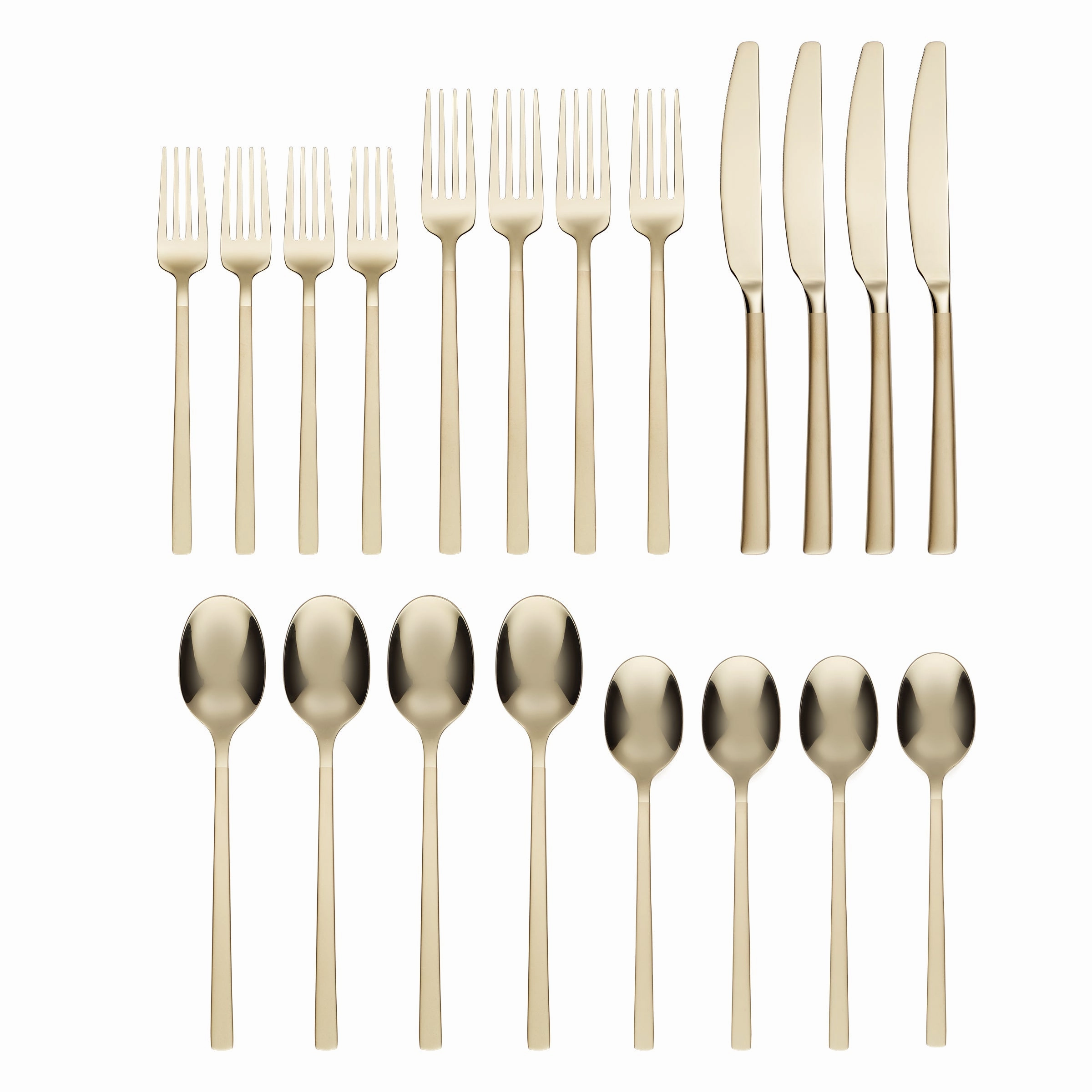 Beacon Champagne Sand Mirror 20 Piece Flatware Set