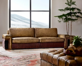 Beaumont Shearling & Leather Sofa vanity mirror, wall mirror