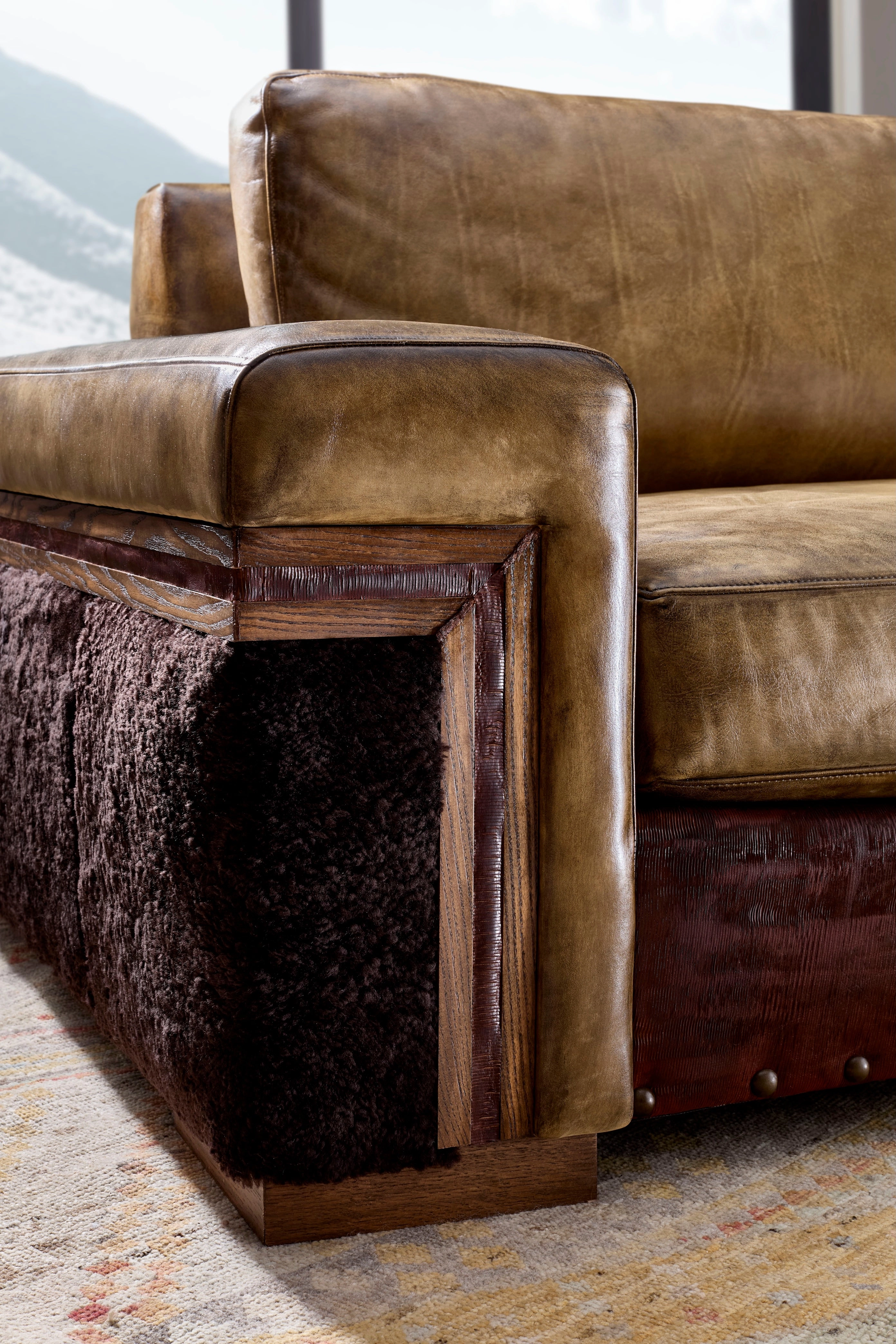 Beaumont Shearling & Leather Sofa