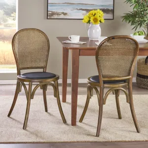 Beech Wood and Rattan Dining Chair (Set of 2) - NH313013 dining table set, 6-piece dining set