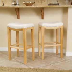 Beige Backless 30-Inch Bar Stools (Set of 2) - NH184732 bar stool, counter stool