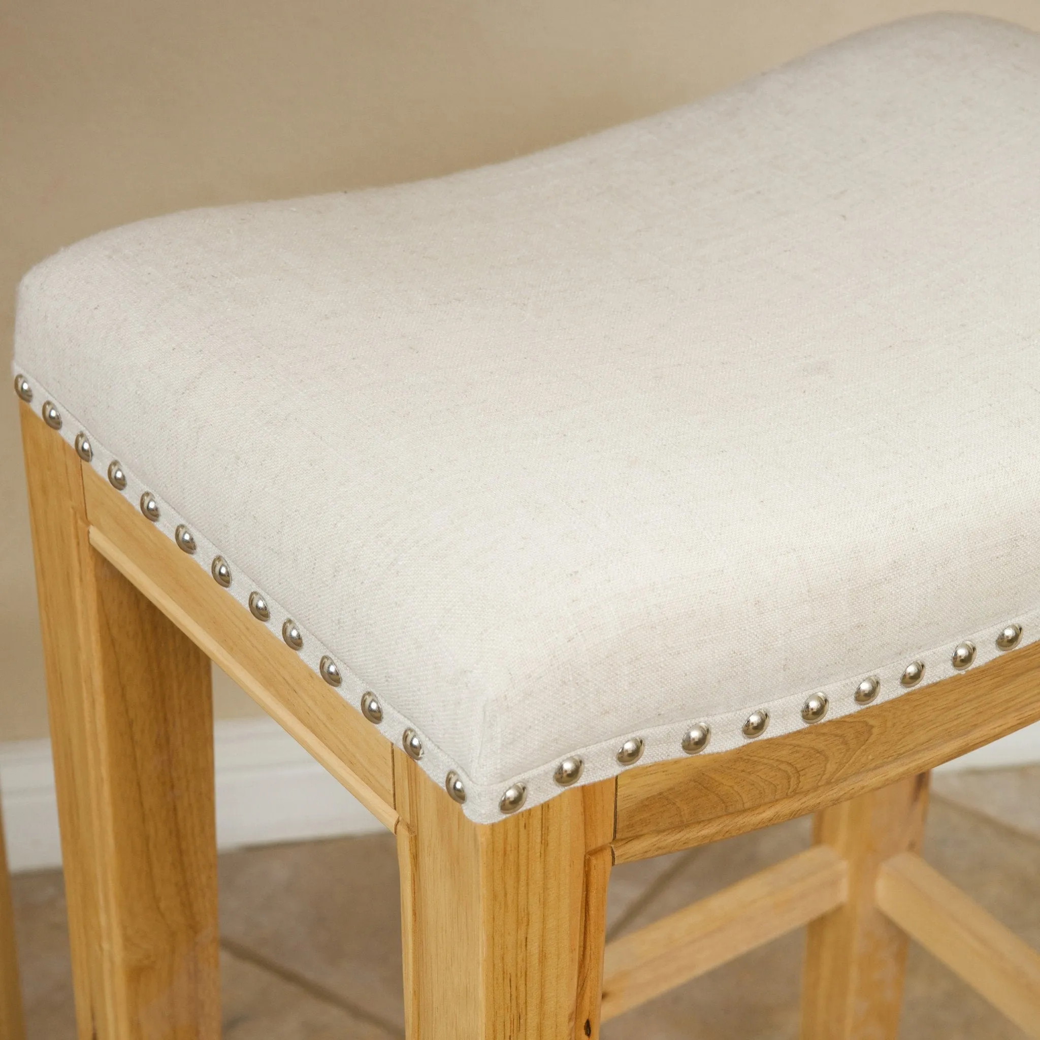 Beige Backless 30-Inch Bar Stools (Set of 2) - NH184732
