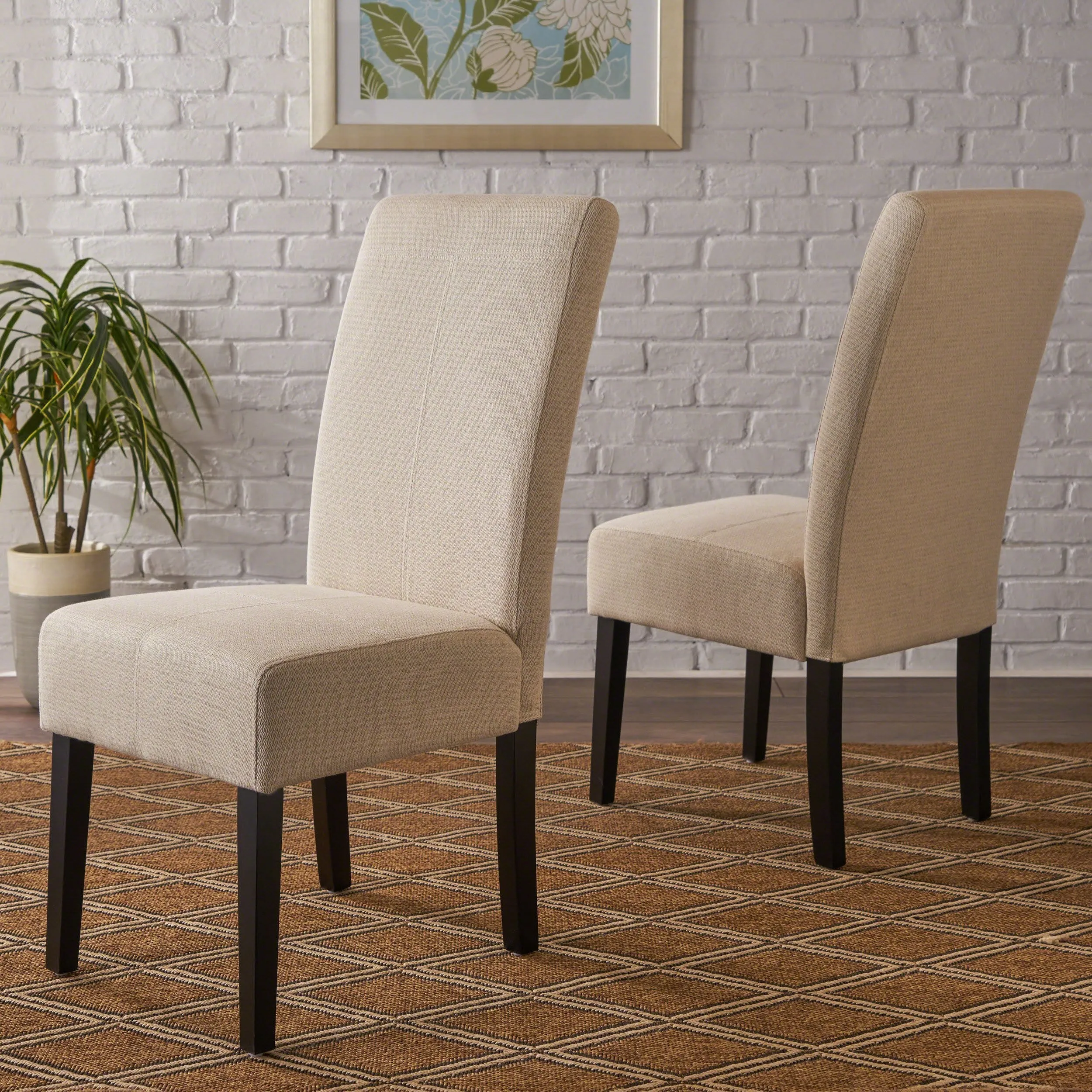 Beige Fabric Dining Chair (Set of 2) - NH533892 dining table set, 6-piece dining set