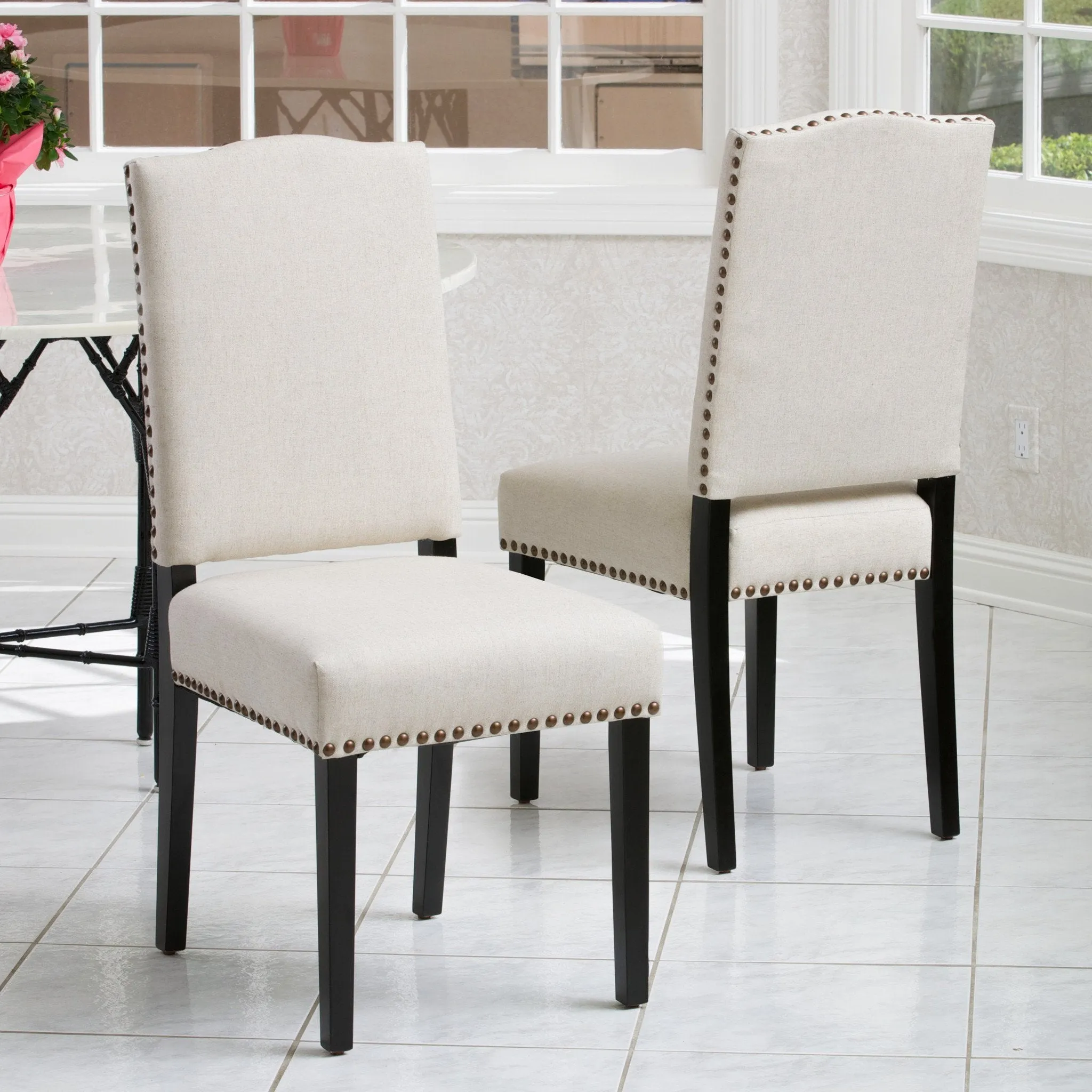 Beige Fabric Dining Chair (Set of 2) - NH566832 dining table set, 6-piece dining set