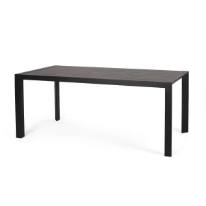 Bellomy Outdoor Aluminum Dining Table, Black patio chairs, outdoor seating