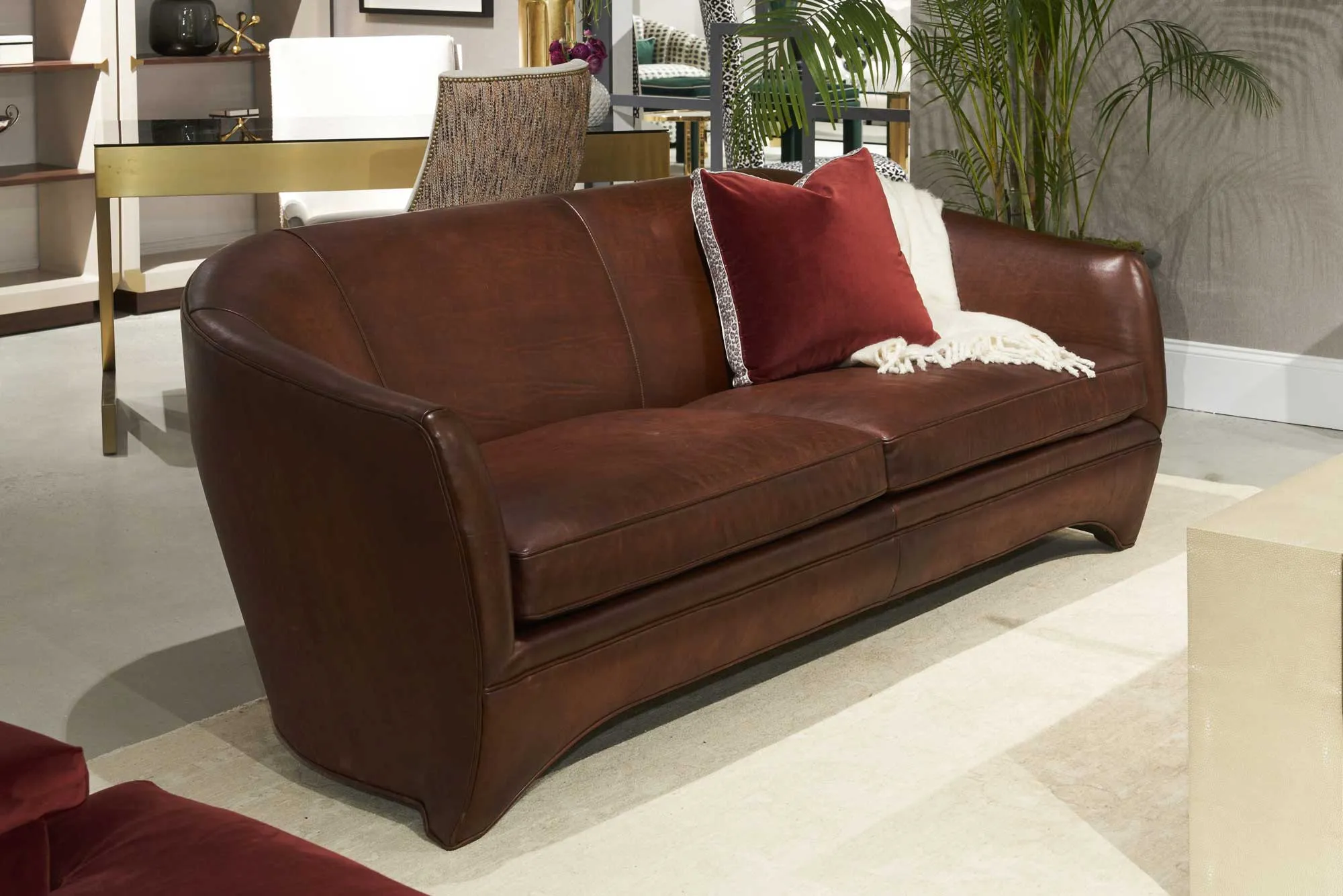 Benton Rustic Leather Sofa