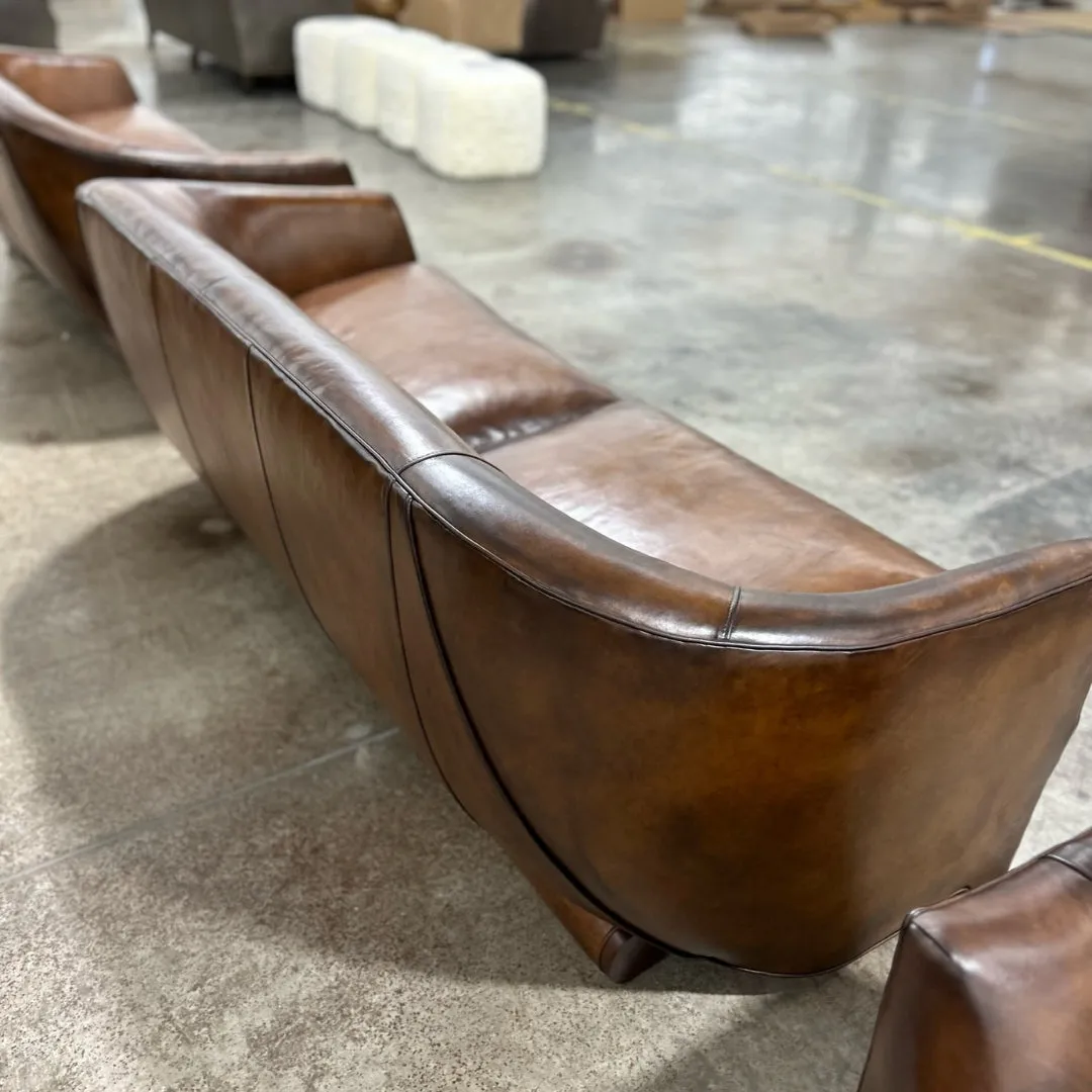 Benton Rustic Leather Sofa